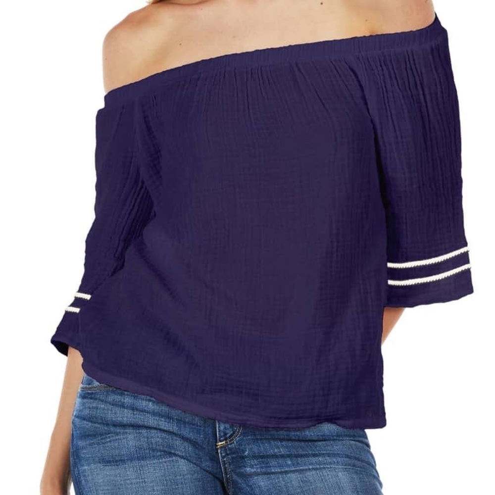 Michael Stars Double Gauze Off the Shoulder Top